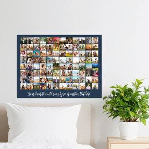 Simple Modern Personalised 96 Photo Collage Poster