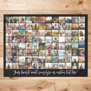 Simple Modern Personalised 96 Photo Collage Tablecloth
