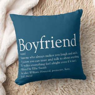 Simple Modern Personalised Boyfriend Definition Cushion