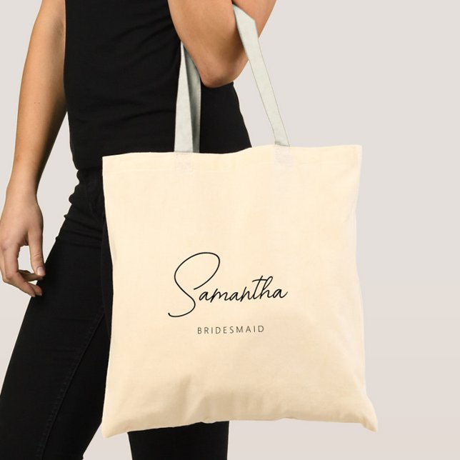 Simple Modern Personalised Bridesmaid Proposal Tote Bag (Simple Modern Personalized Bridesmaid Tote Bag, Bachelorette Favors, Bridesmaid Proposal, Wedding )