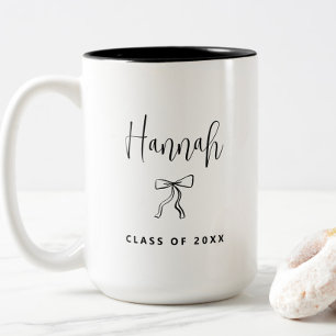 Simple Modern Personalised Class of 2025 Graduatio Two-Tone Coffee Mug