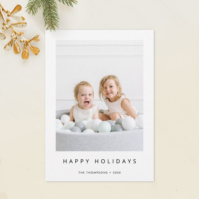 Simple Modern Personalised Holiday Photo Card (Creator Uploaded)