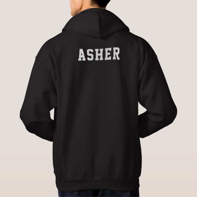 Simple Modern Personalised Monogrammed  Hoodie (Back)