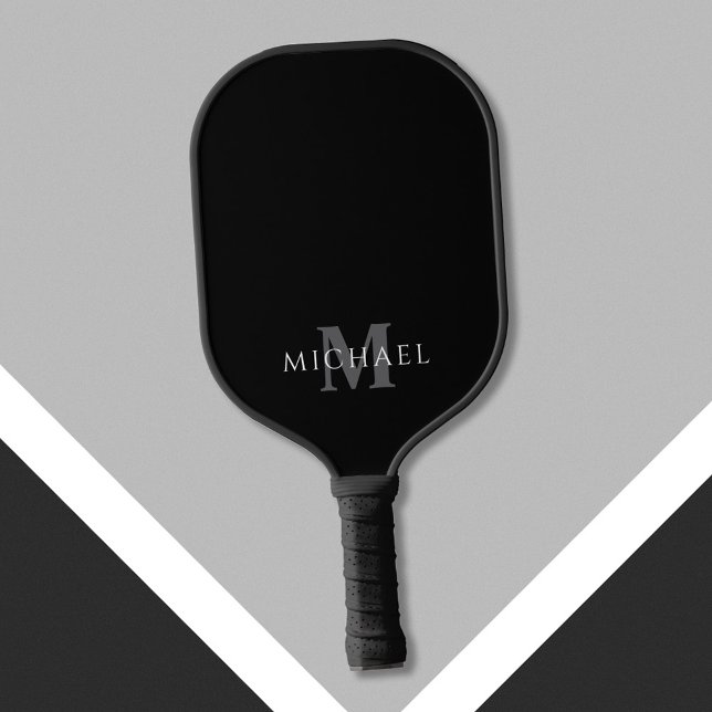 Simple Modern Personalised Name Initial Monogram Pickleball Paddle (Creator Uploaded)