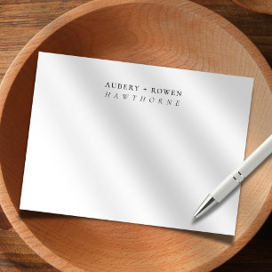 Simple Modern Personalised Names Couple Wedding Card
