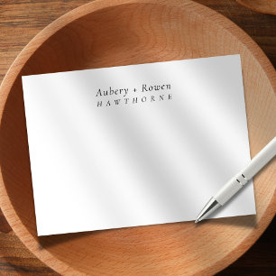 Simple Modern Personalised Names Couple Wedding Card