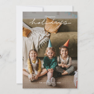 Simple Modern Personalised Photo Holiday Card