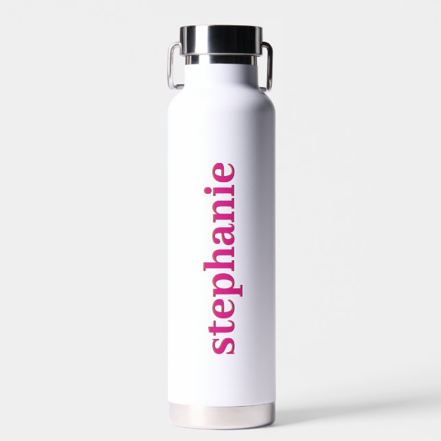 Simple Modern Personalised Pink Water Bottle (Front)