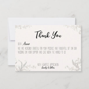 Simple & Modern Personalised Wedding Thank You Car