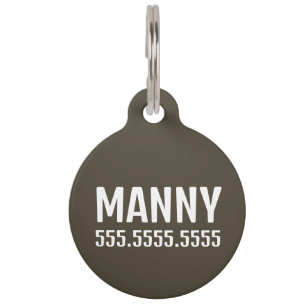 Simple & Modern Personalized Pet Details & QR Code Pet Tag