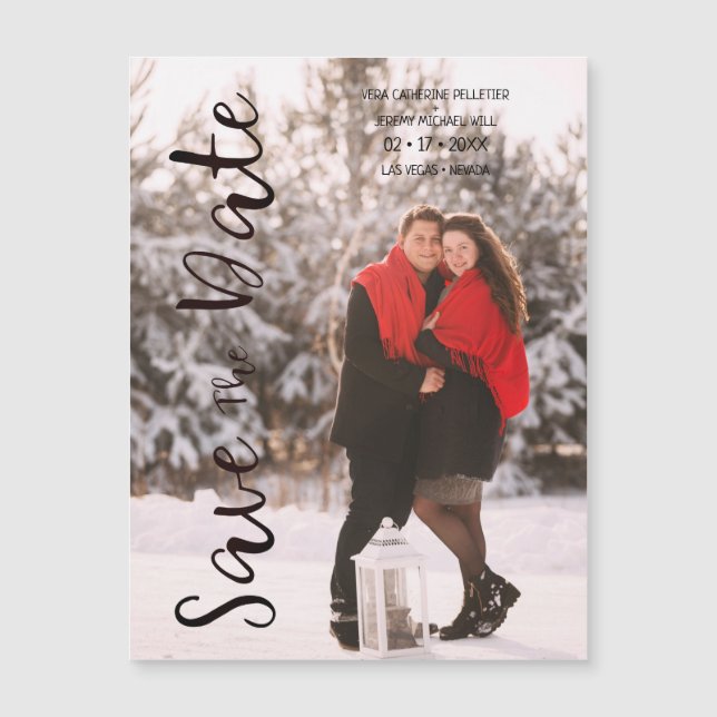 Simple Modern Personalized Photo Engagement Couple (Front)