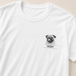 Simple Modern Pet Photo & Name B & W T-Shirt