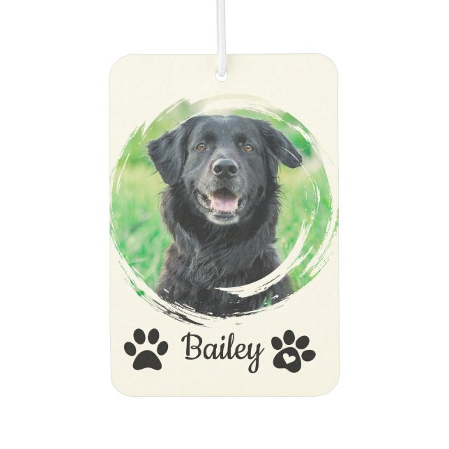 Simple Modern Pet Photo Name  Car Air Freshener (Front)