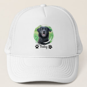 Simple Modern Pet Photo Name Trucker Hat