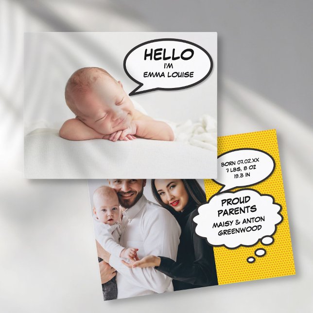 Simple Modern Photo Baby Birth Announcement Postcard (Simple Modern Photo Baby Birth Announcement)