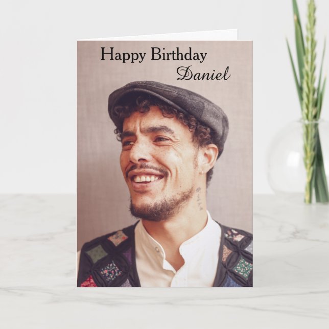 Simple Modern Photo Birthday Card (Front)