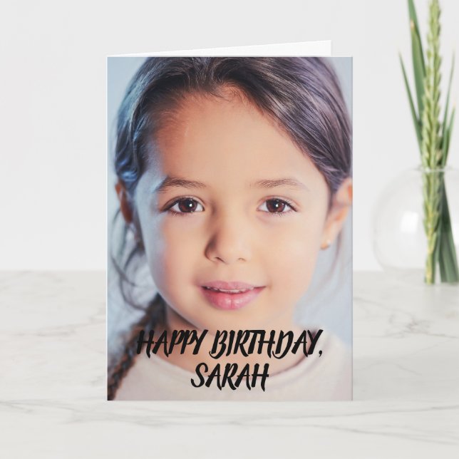 SIMPLE MODERN PHOTO BIRTHDAY GREETING CARD (Front)