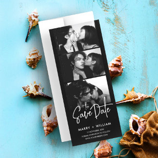 Simple Modern photo booth save the date invitation