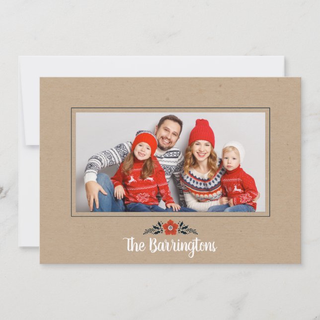 Simple Modern Photo Christmas Card (Front)