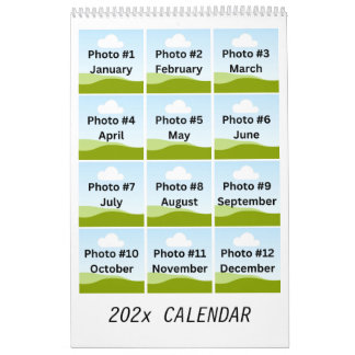 Simple Modern Photo Collage Minimalist Custom 2025 Calendar