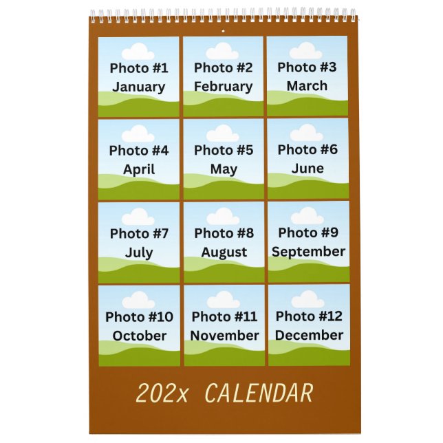 Simple Modern Photo Collage Minimalist Custom 2025 Calendar (Cover)