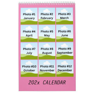 Simple Modern Photo Collage Minimalist Custom Calendar