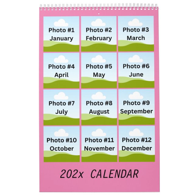 Simple Modern Photo Collage Minimalist Custom Calendar (Cover)
