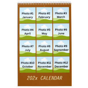 Simple Modern Photo Collage Minimalist Custom Calendar