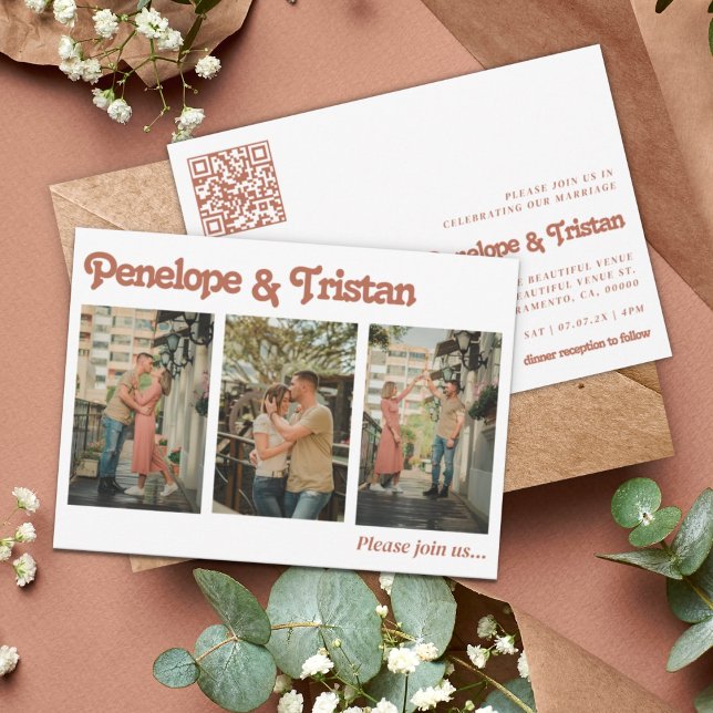 Simple Modern Photo Collage Wedding Invitation (Creator Uploaded)