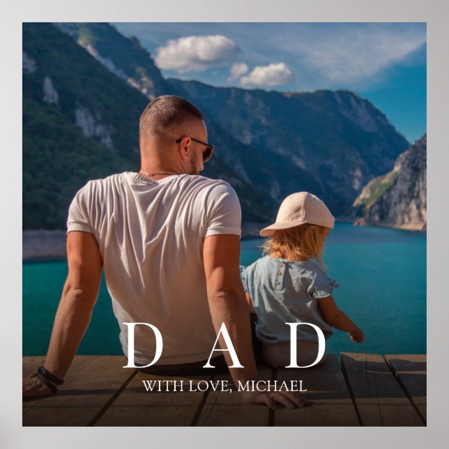 Simple Modern Photo Dad Family Minimalist Custom Poster (Front)