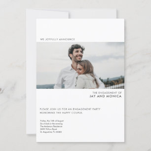 Simple Modern Photo Engagement Party Invitation