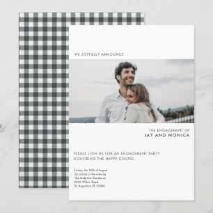 Simple Modern Photo Engagement Party Invitation