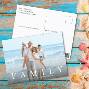 Simple Modern Photo Family Minimalist Custom Postcard