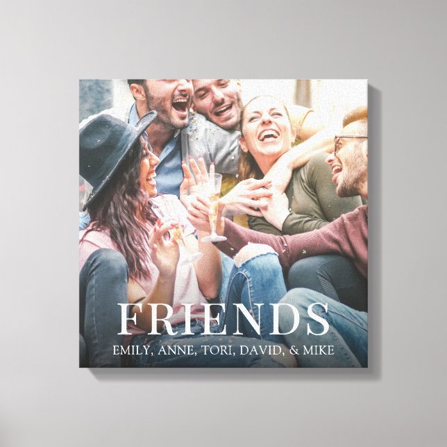Simple Modern Photo Friends Minimalist Design Canvas Print (Front)