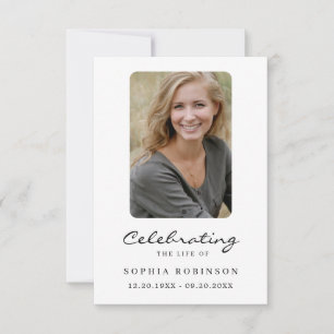 Simple Modern Photo Funeral Memorial Card