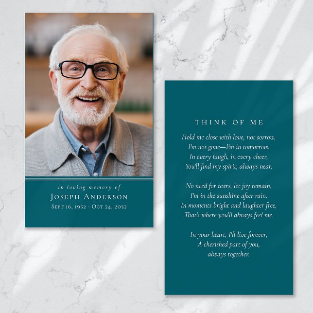 Simple Modern Photo Funeral Prayer Card (Creator Uploaded)