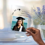 Simple modern photo Graduate Acrylic Sign<br><div class="desc">Celebrate your graduate with a timeless keepsake they will treasure for years to come. This elegant acrylic photo plaque features a clean modern layout, customizable graduation details, and space for a favorite senior portrait. Perfect as a display piece at the graduation party — and even more meaningful afterward as a...</div>