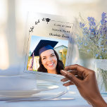 Simple modern photo Graduate Acrylic Sign<br><div class="desc">Celebrate your graduate with a timeless keepsake they will treasure for years to come. This elegant acrylic photo plaque features a clean modern layout, customizable graduation details, and space for a favorite senior portrait. Perfect as a display piece at the graduation party — and even more meaningful afterward as a...</div>
