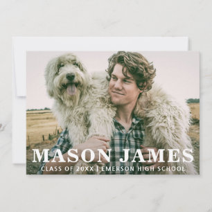 Simple Modern Photo Graduation Announcement