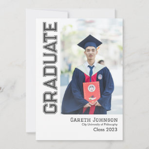 Simple Modern Photo Graduation Announcement
