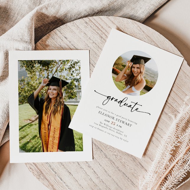 Simple Modern Photo Graduation  Invitation (Creator Uploaded)