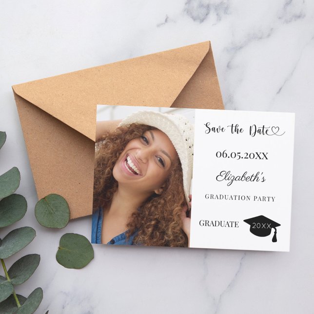 Simple modern photo Graduation Save The Date (Creator Uploaded)
