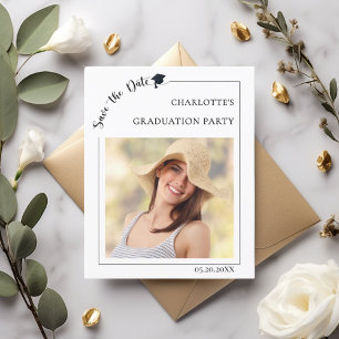 Simple modern photo Graduation Save the Date Flyer