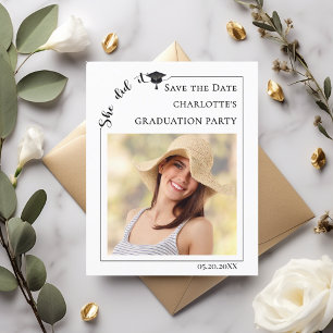 Simple modern photo Graduation Save the Date Flyer