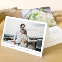 Simple Modern Photo Love and Thanks Wedding
