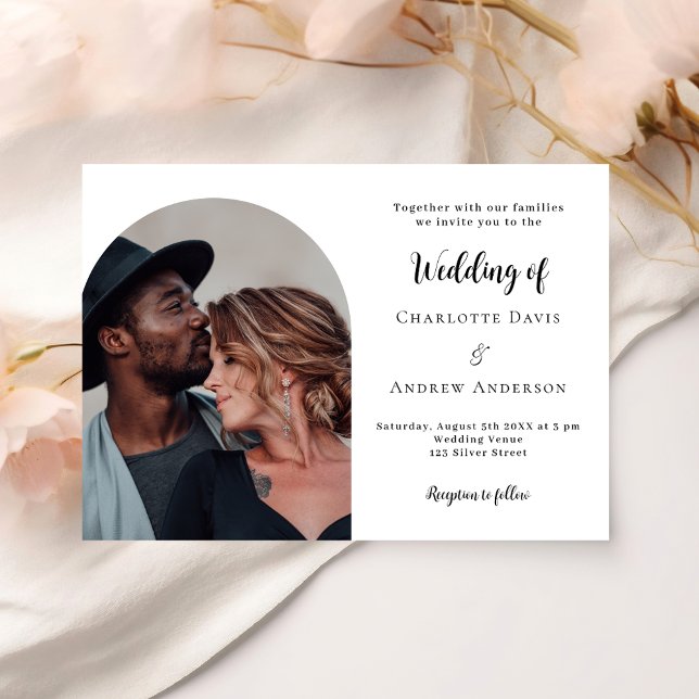 Simple modern photo luxury wedding invitation (Creator Uploaded)