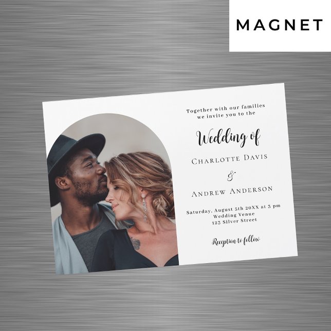 Simple modern photo luxury wedding magnetic invitation (Creator Uploaded)