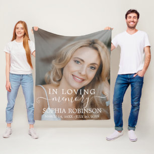 Simple Modern Photo Memorial Keepsake Fleece Blanket