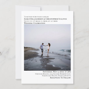 Simple Modern Photo Minimalist Symmetry Wedding Invitation