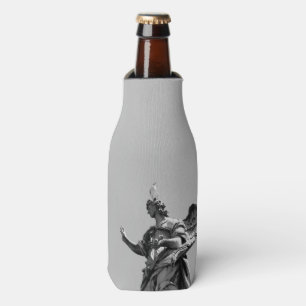 Simple, modern photo of seagull on top of statue bottle cooler